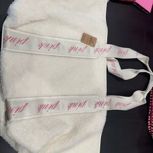 PINK Victoria's Secret Cream Tote with Pink Accents